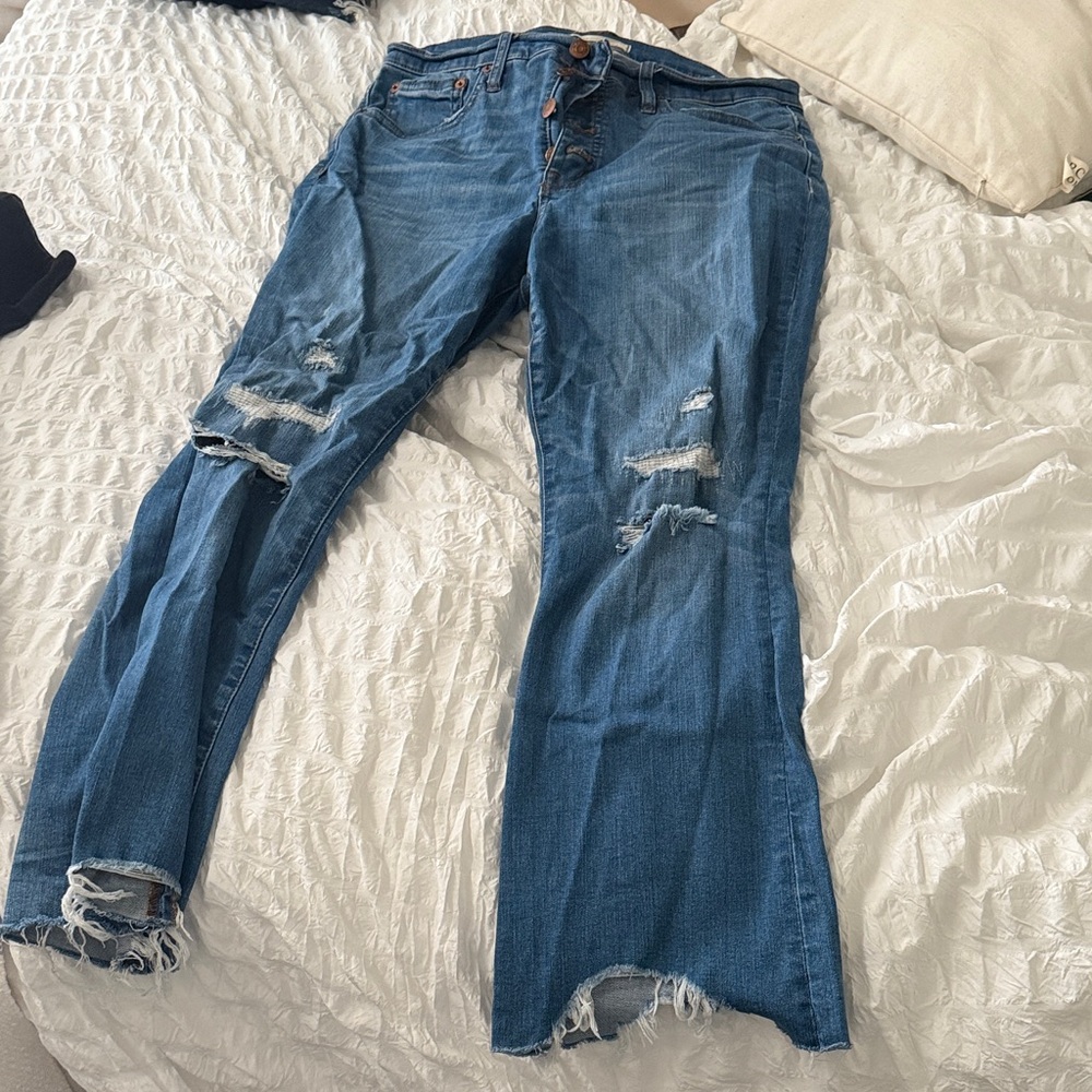 Madewell Kick Flare Distressed Denim